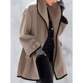Women's Thick Plush Contrast Coat