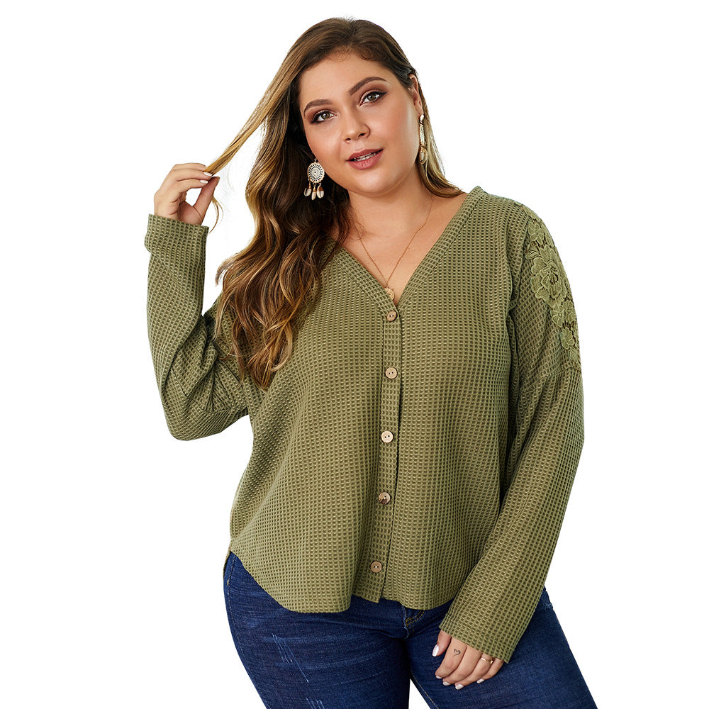 Plus Size Button-Front Knit Cardigan