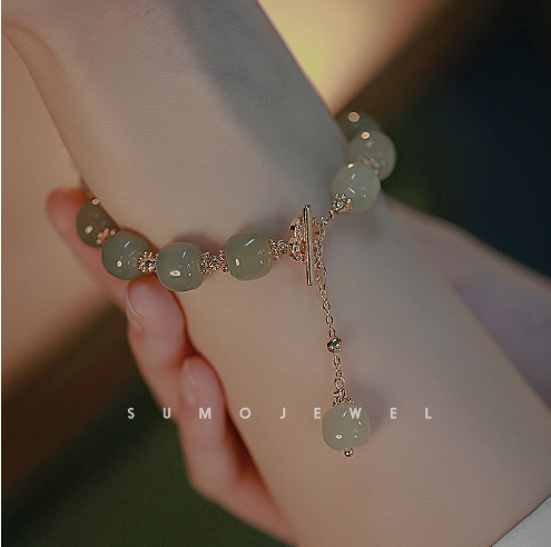 Bamboo Lily Floral Bracelet – Handcrafted Zinc Alloy Jewelry