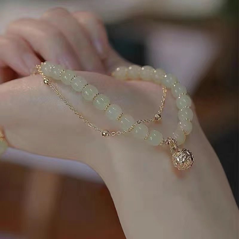 Bamboo Lily Floral Bracelet – Handcrafted Zinc Alloy Jewelry