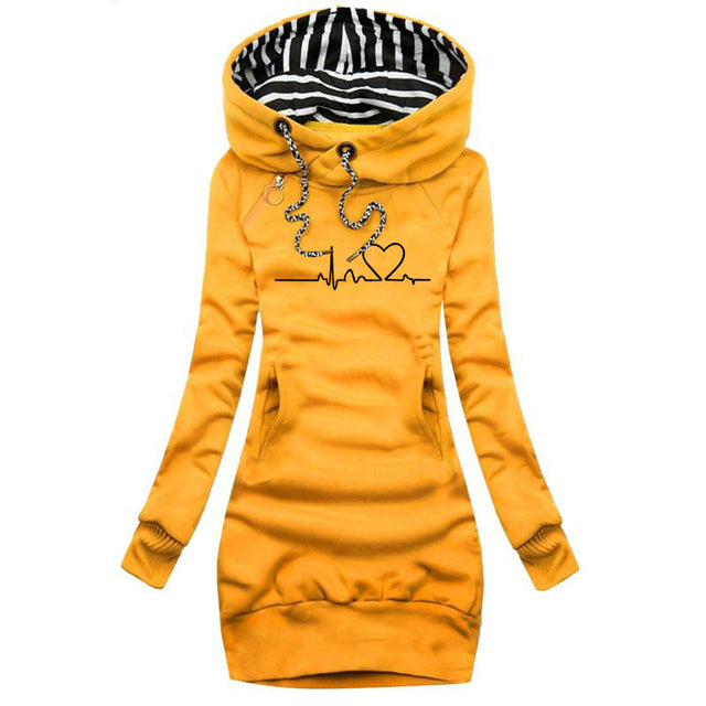 Slim-Fit Hooded Sweater – Cozy Mid-Length Style