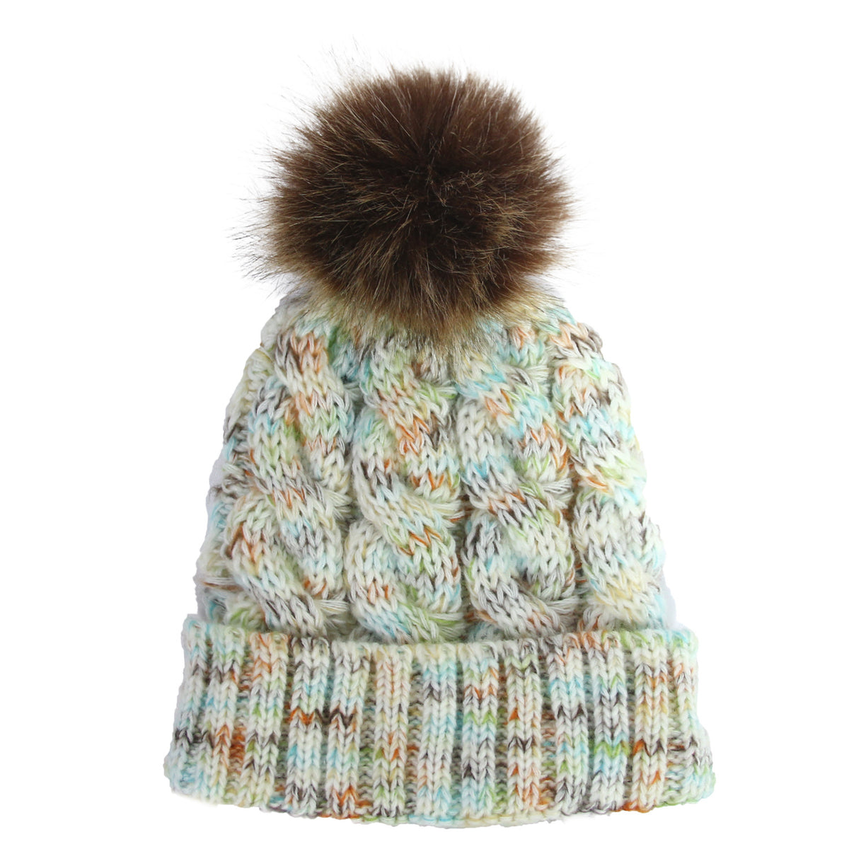 2019 Colorful Pom Pom Knit Beanie for Ponytail