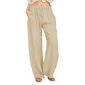 Relaxed Cotton-Linen Wide Leg Trousers