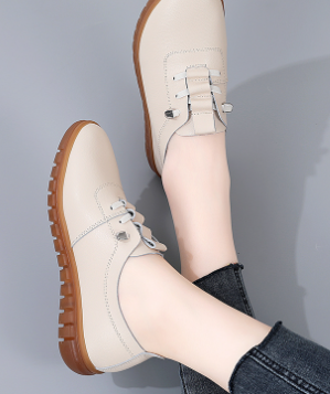 Genuine Leather Slip-On Loafers — Vintage Style
