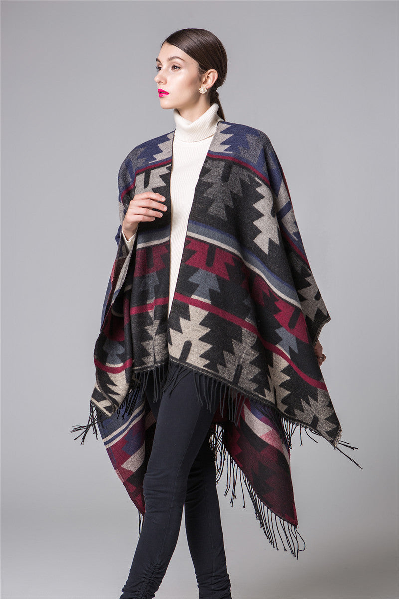 Geometric Diamond Cape Scarf