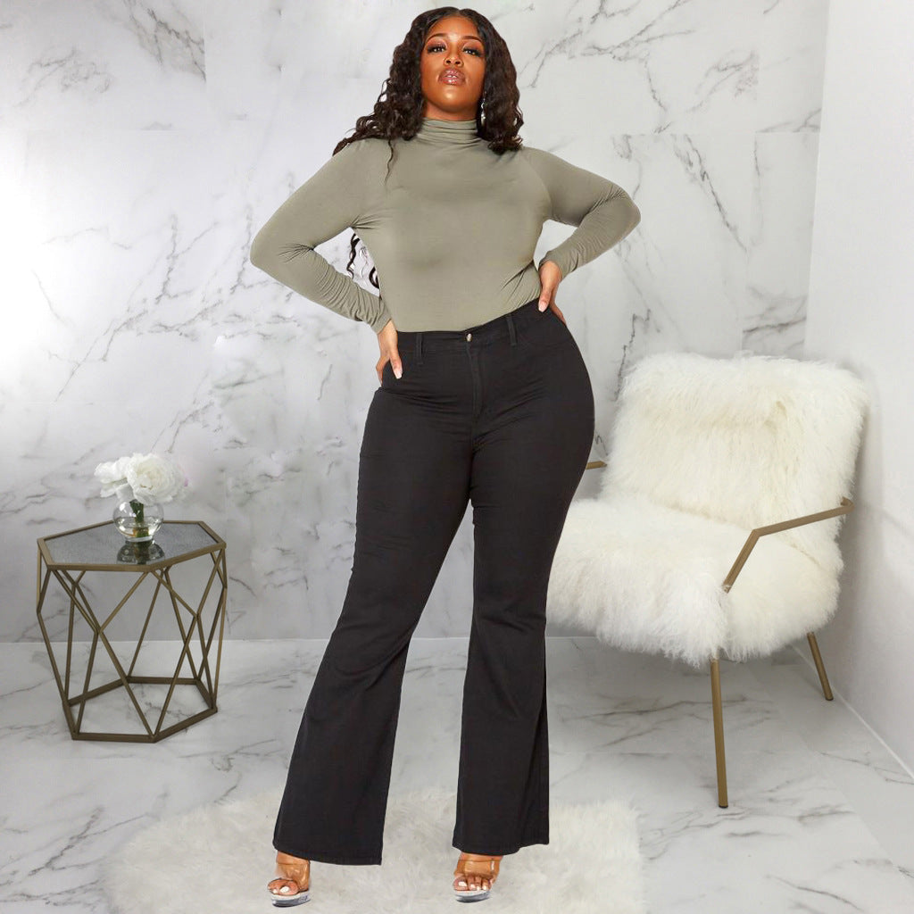 Plus Size Wide Leg Flare Jeans