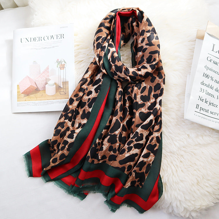 Leopard Print Long Scarf