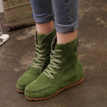 Flat Lace-Up Ankle Boots