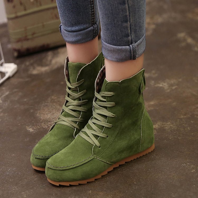 Flat Lace-Up Ankle Boots