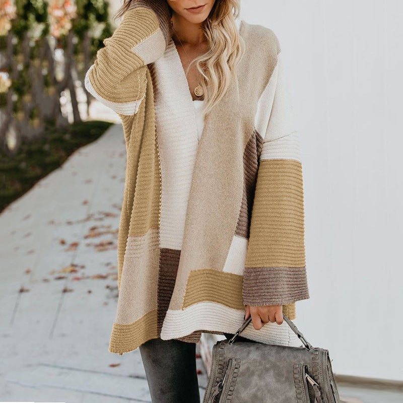 Color Block Knit Cardigan