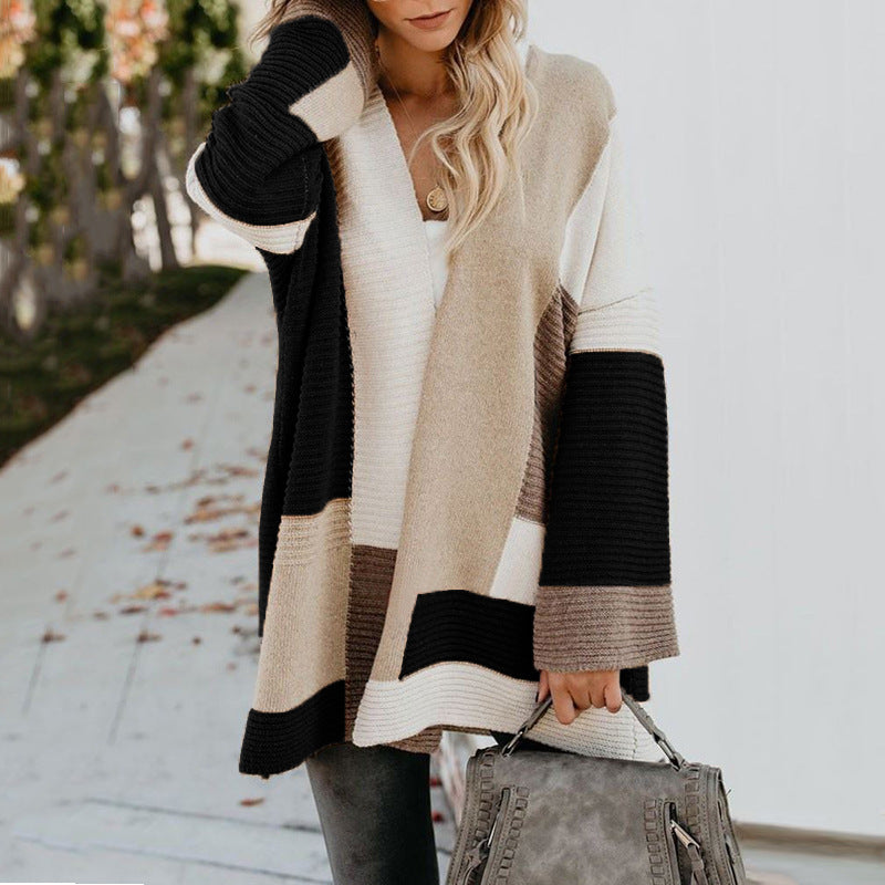 Color Block Knit Cardigan