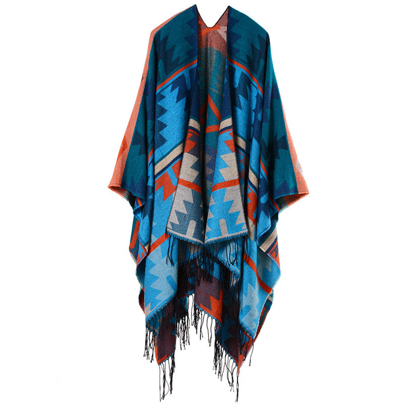 Geometric Diamond Cape Scarf