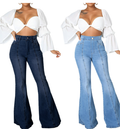 Women's Elastic Flared Foldable Jeans