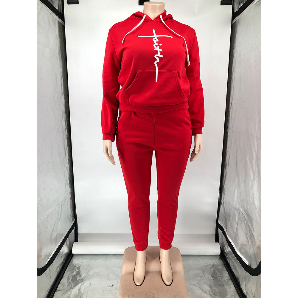Plus Size 2-Piece Tracksuit Set