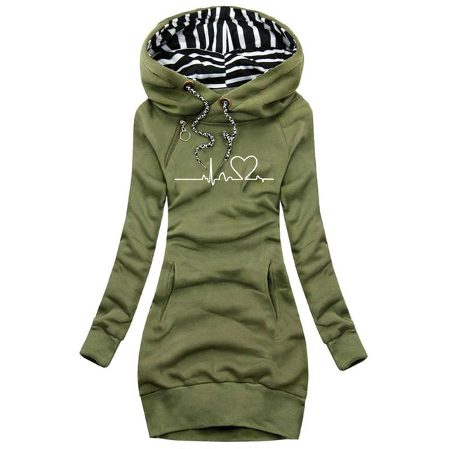 Slim-Fit Hooded Sweater – Cozy Mid-Length Style