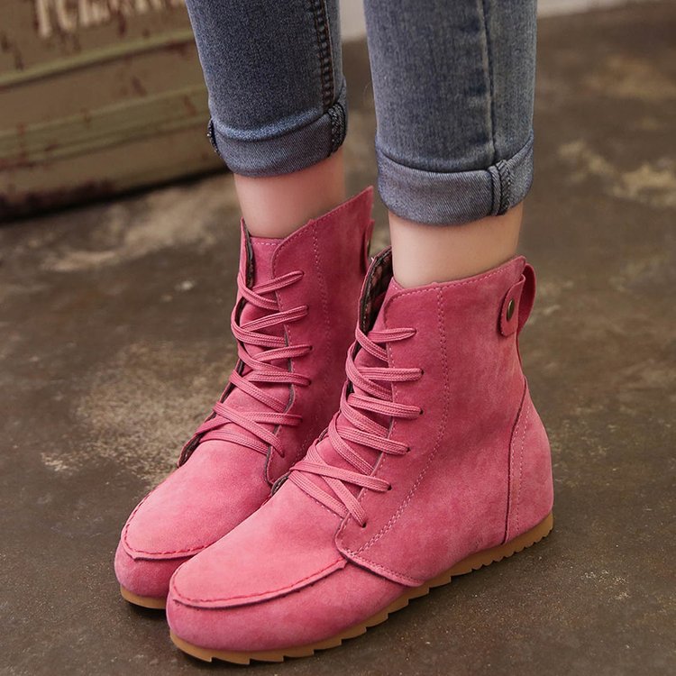 Flat Lace-Up Ankle Boots