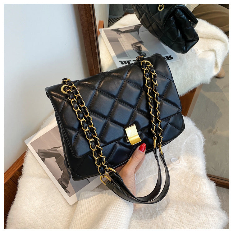 Chain-Strap PU Shoulder Bag