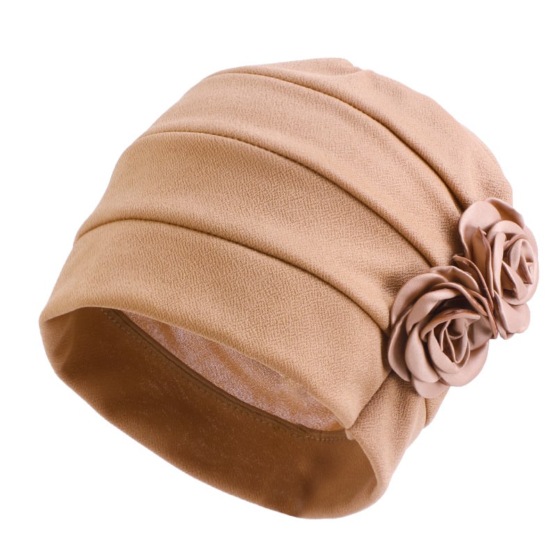 Ethnic Headscarf for Chemotherapy with Two Flowers