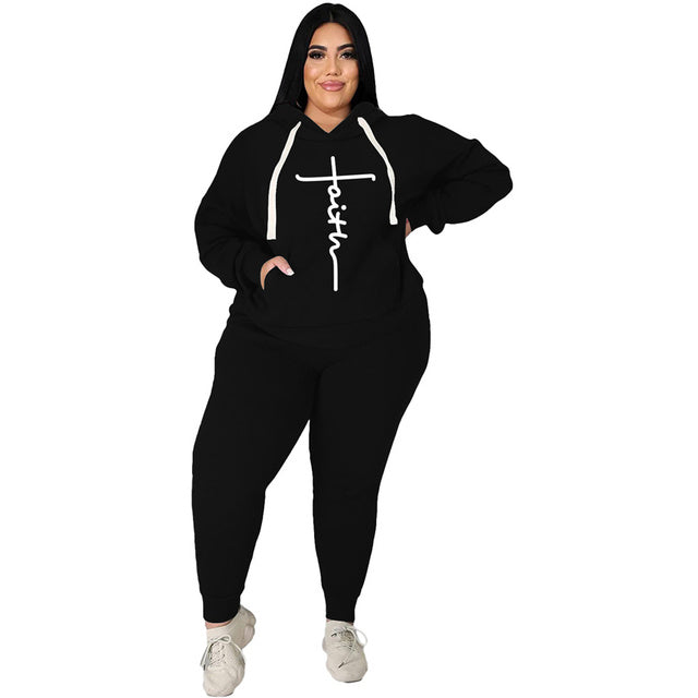 Plus Size 2-Piece Tracksuit Set