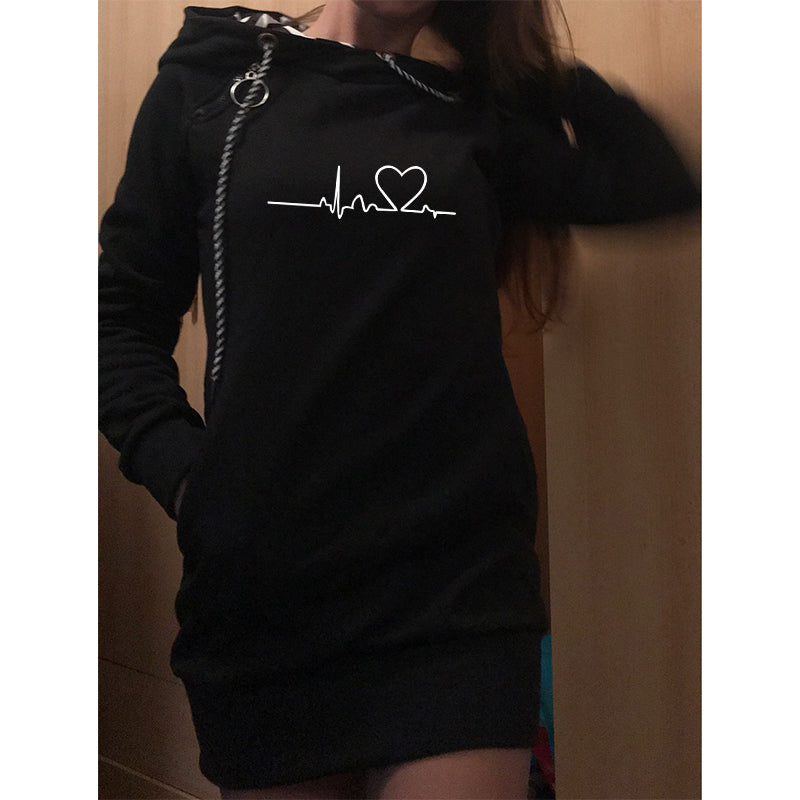 Slim-Fit Hooded Sweater – Cozy Mid-Length Style