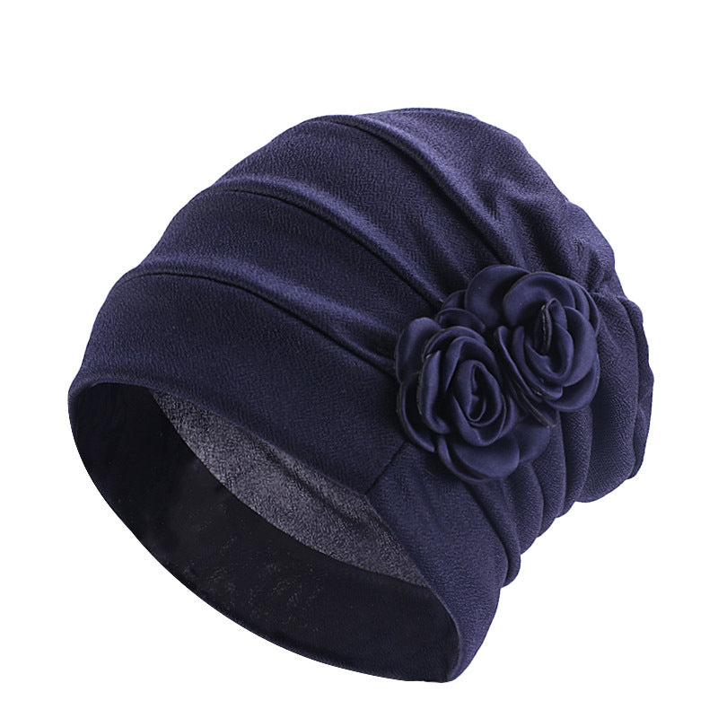 Ethnic Headscarf for Chemotherapy with Two Flowers