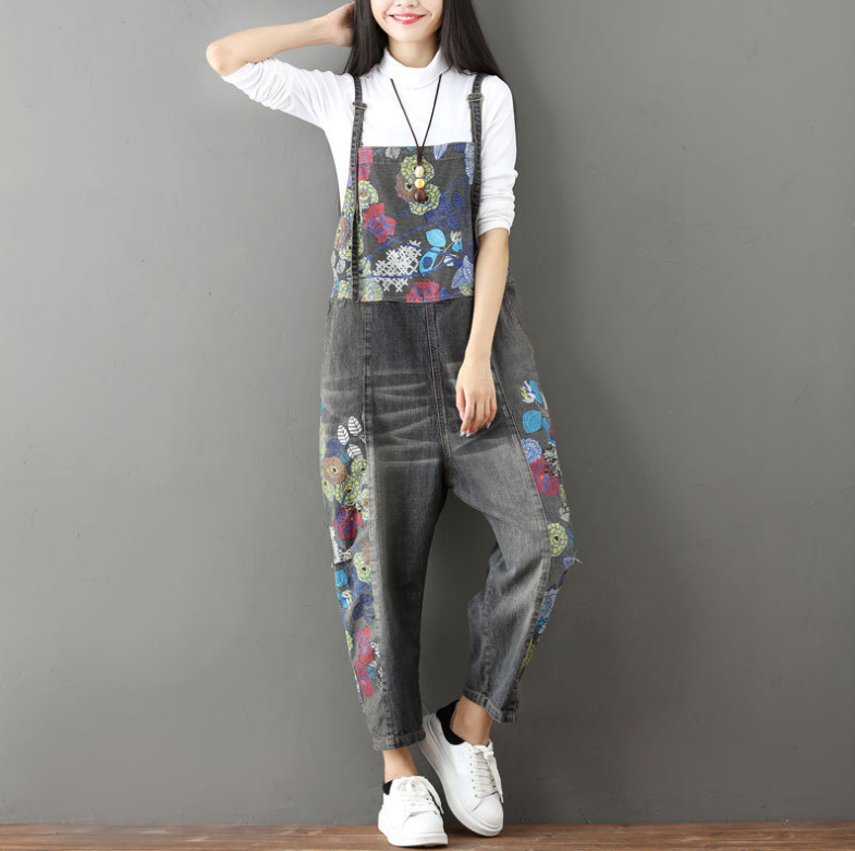Chic Plus Size Colored Denim Overalls