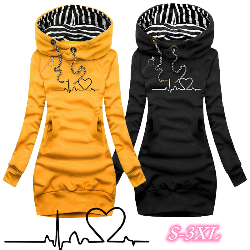 Slim-Fit Hooded Sweater – Cozy Mid-Length Style