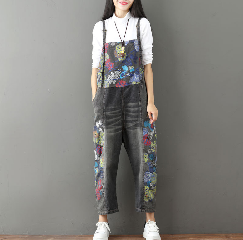Chic Plus Size Colored Denim Overalls