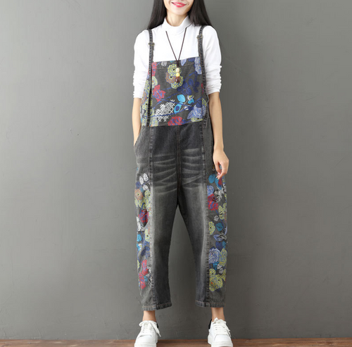 Chic Plus Size Colored Denim Overalls