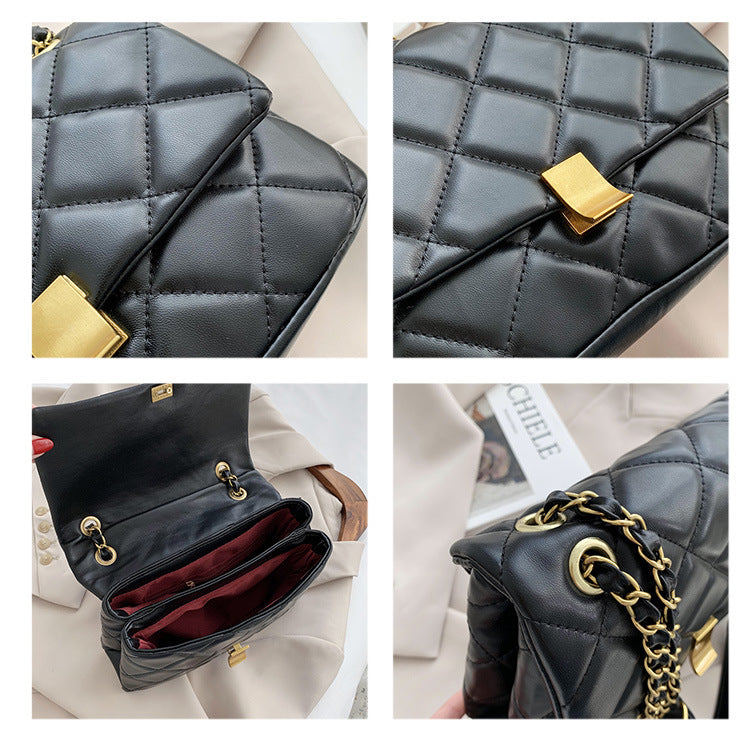 Chain-Strap PU Shoulder Bag