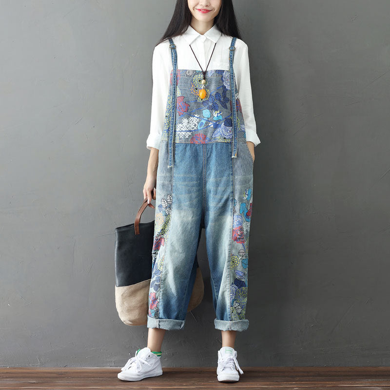 Chic Plus Size Colored Denim Overalls