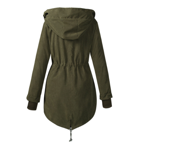 Long Cotton Coat with Lamb Fleece Design