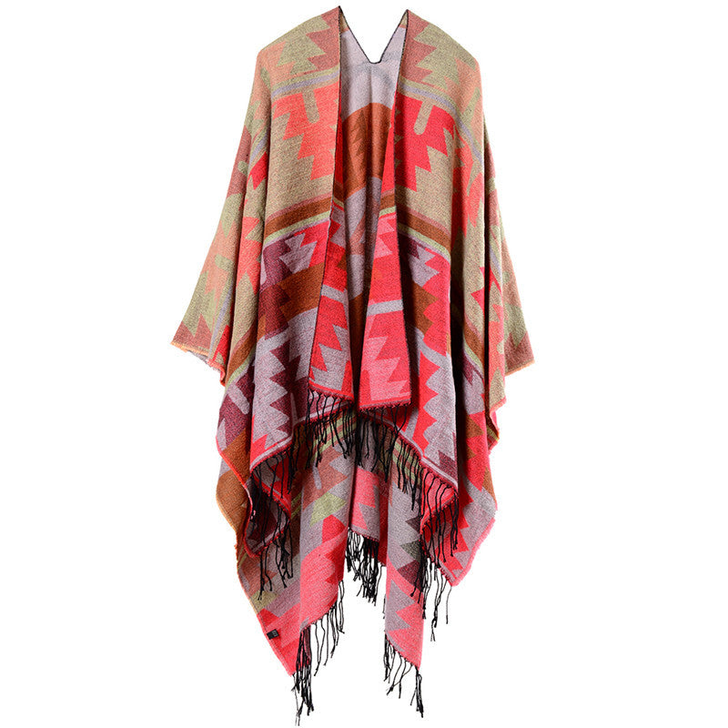 Geometric Diamond Cape Scarf