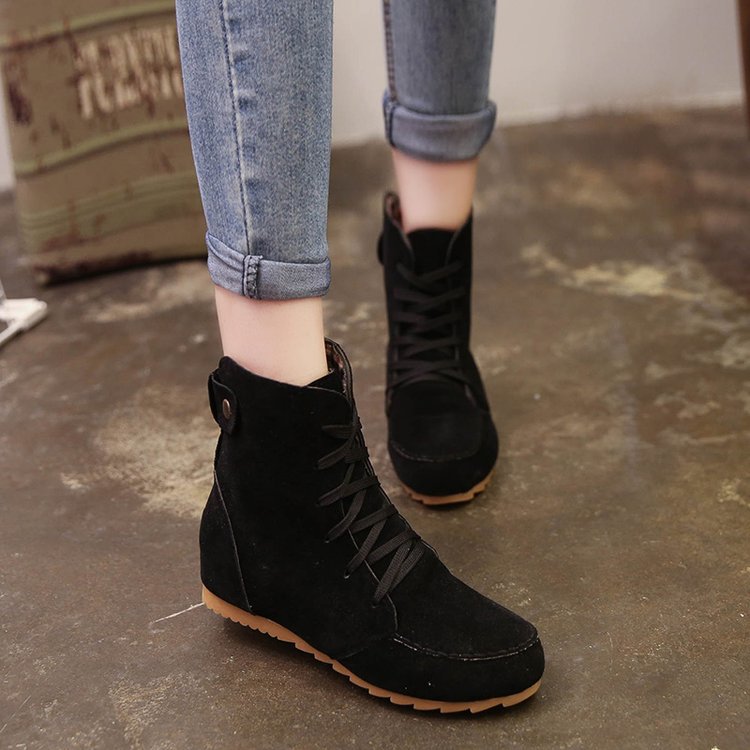 Flat Lace-Up Ankle Boots