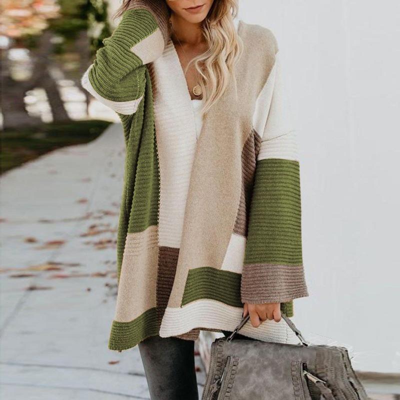 Color Block Knit Cardigan