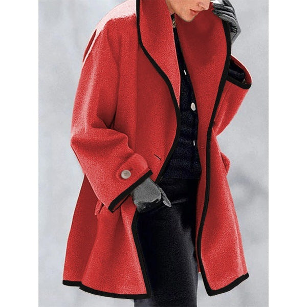 Women's Thick Plush Contrast Coat