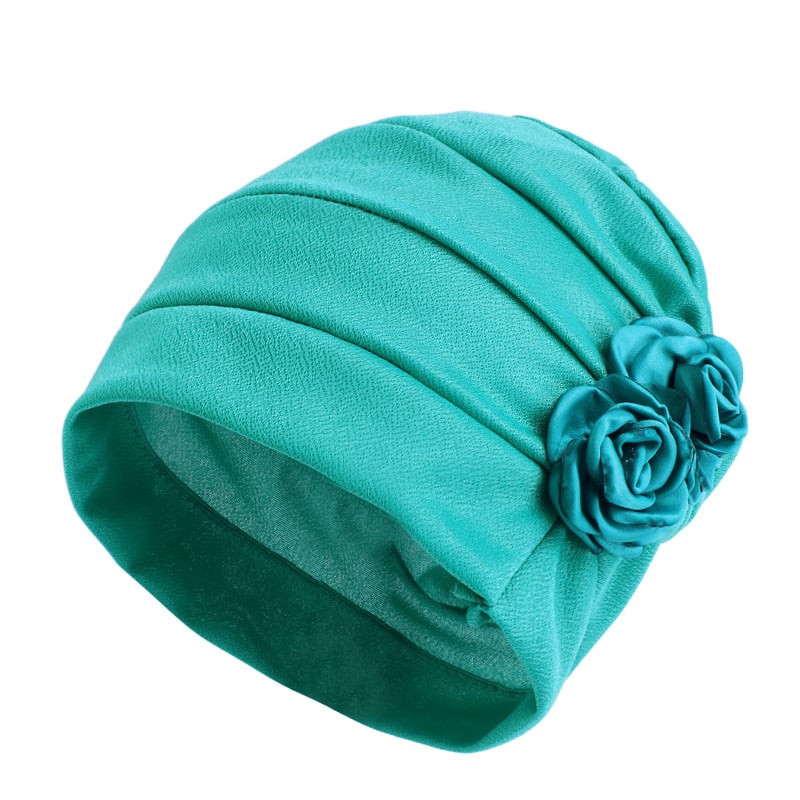 Ethnic Headscarf for Chemotherapy with Two Flowers