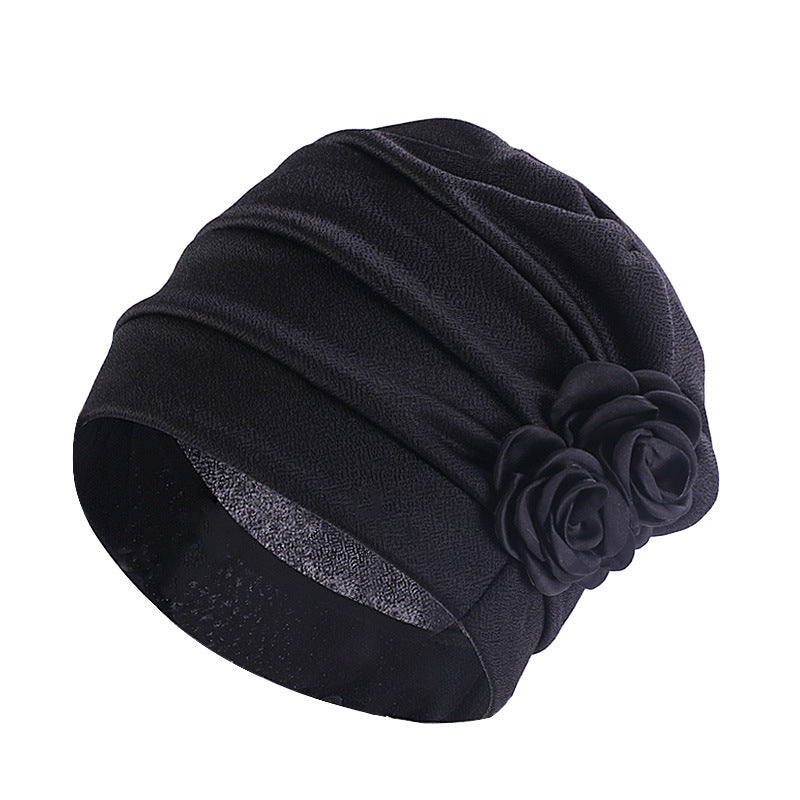Ethnic Headscarf for Chemotherapy with Two Flowers