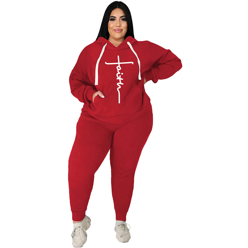 Plus Size 2-Piece Tracksuit Set