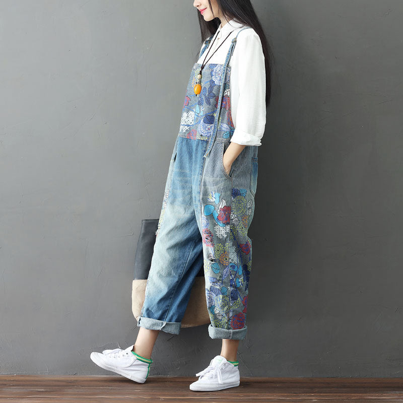 Chic Plus Size Colored Denim Overalls