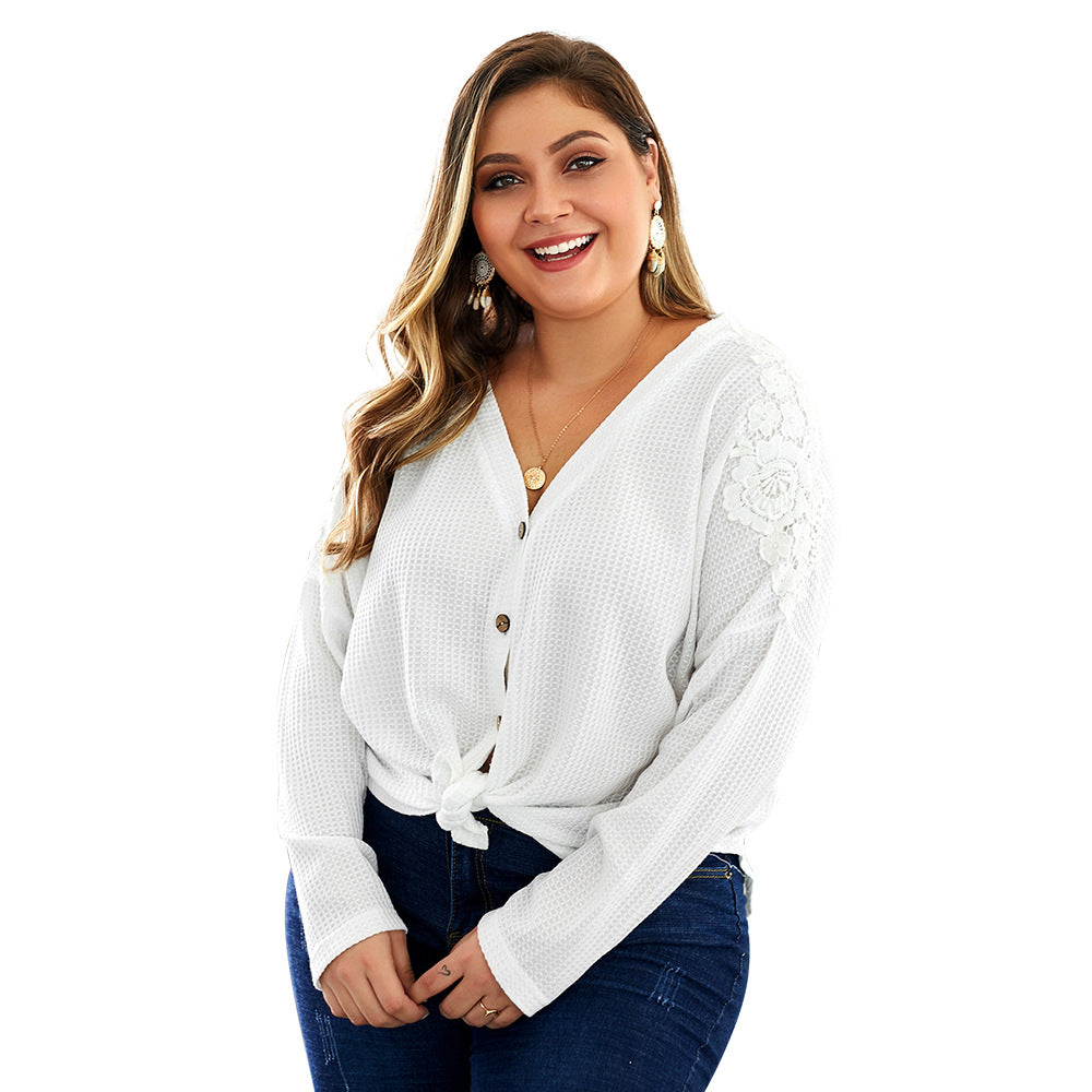 Plus Size Button-Front Knit Cardigan