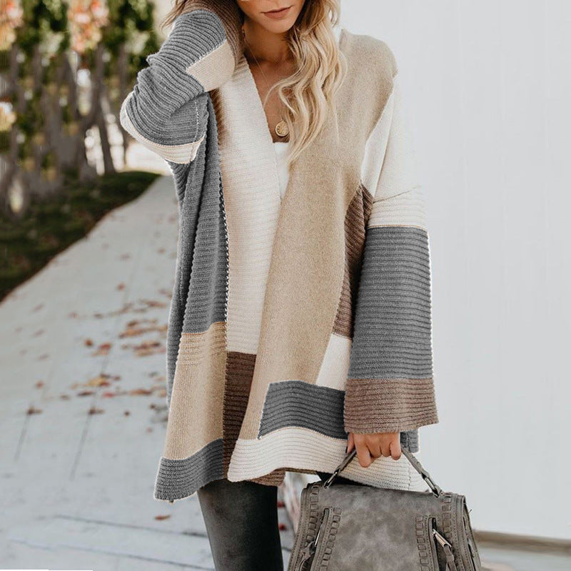 Color Block Knit Cardigan