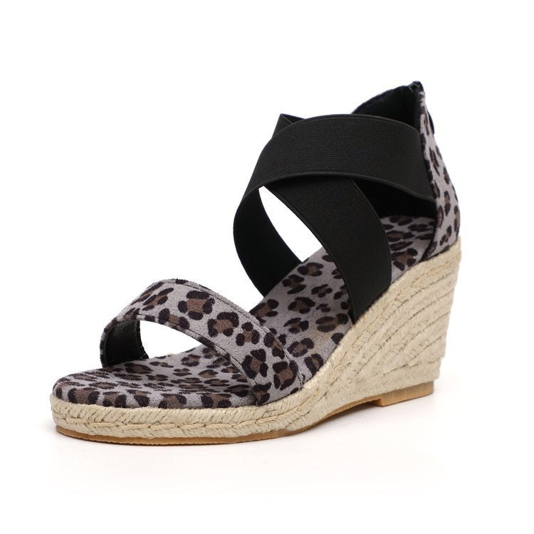Snake Print Cross-Strap Women's Shoes