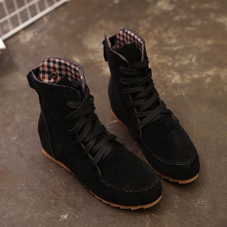Flat Lace-Up Ankle Boots
