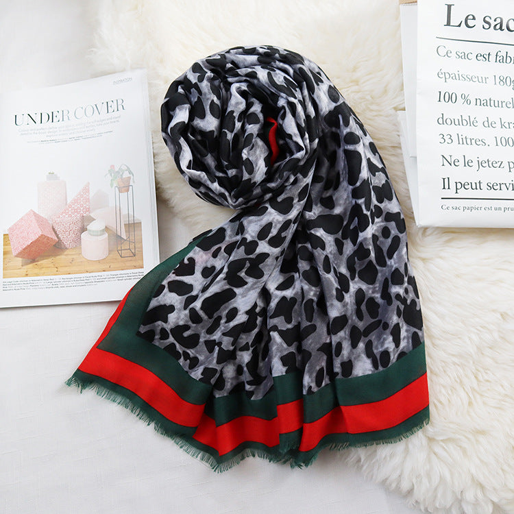 Leopard Print Long Scarf