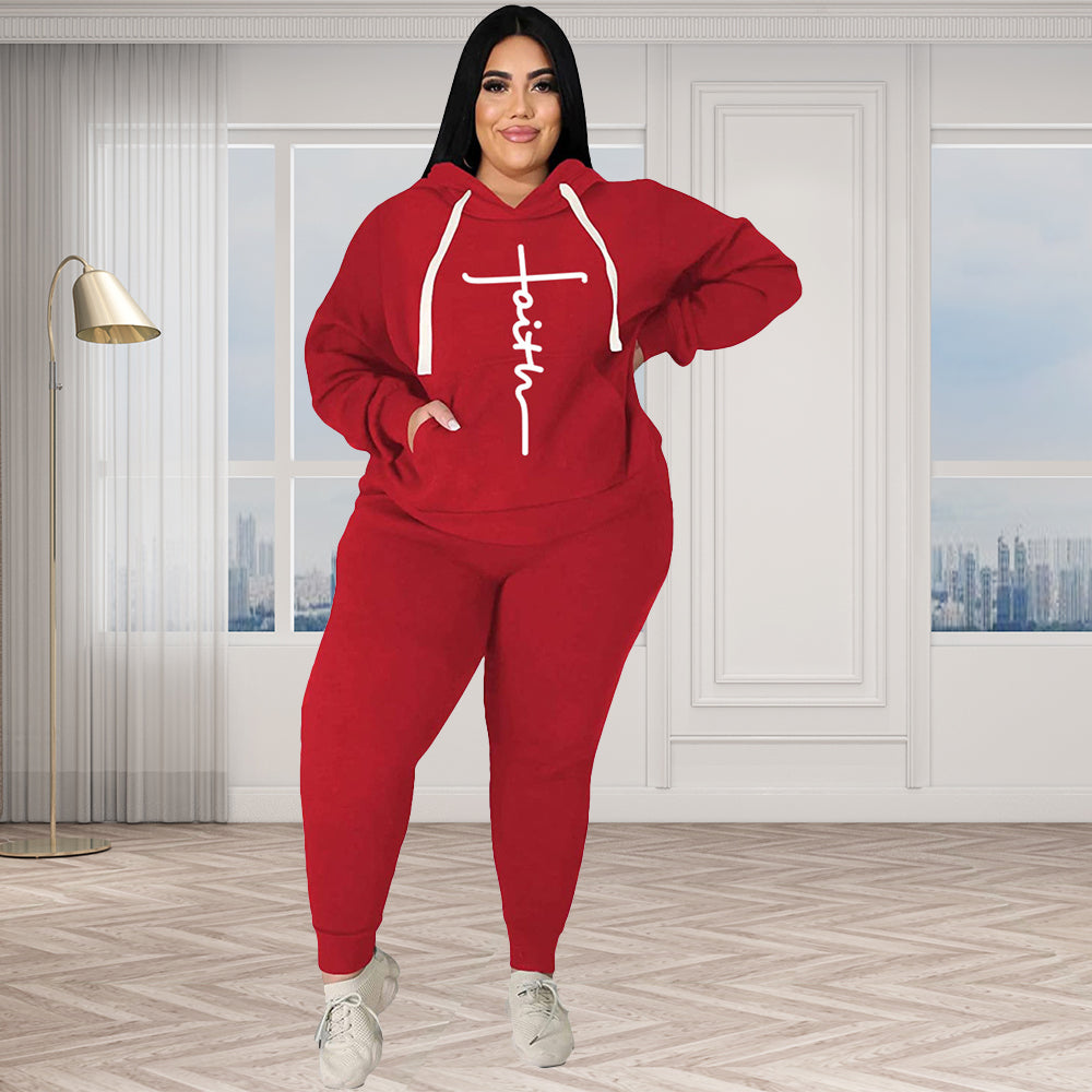 Plus Size 2-Piece Tracksuit Set