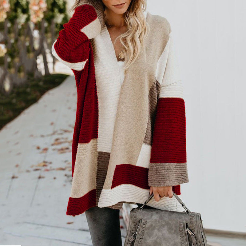 Color Block Knit Cardigan