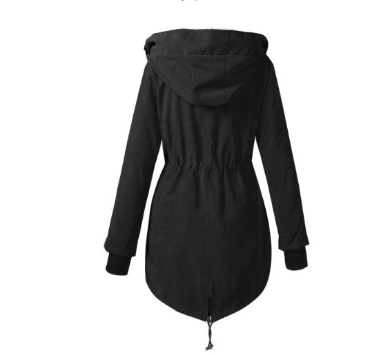 Long Cotton Coat with Lamb Fleece Design