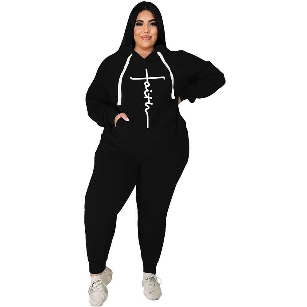 Plus Size 2-Piece Tracksuit Set