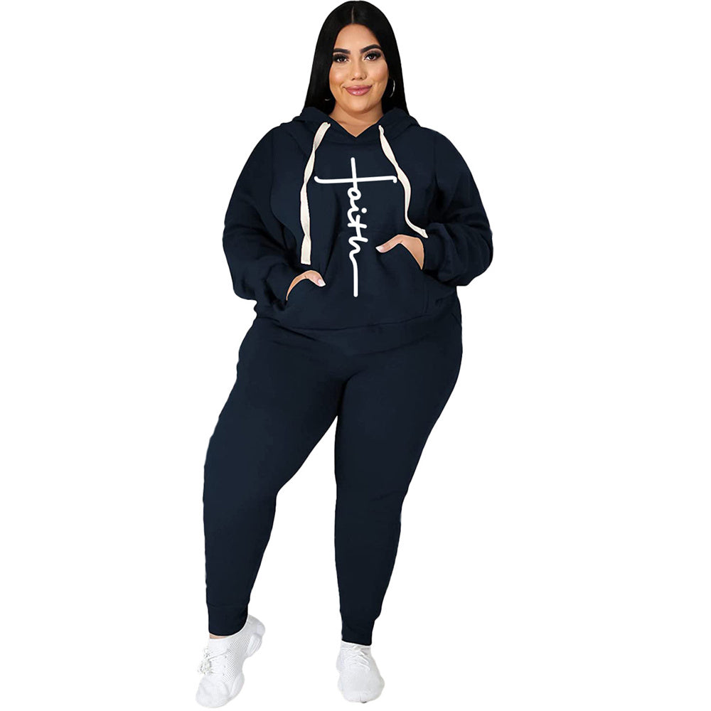 Plus Size 2-Piece Tracksuit Set